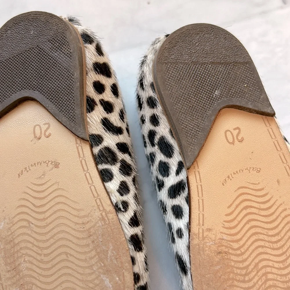 Babywalker Black & White Leopard Print Calf-Hair Flats for Baby Girls